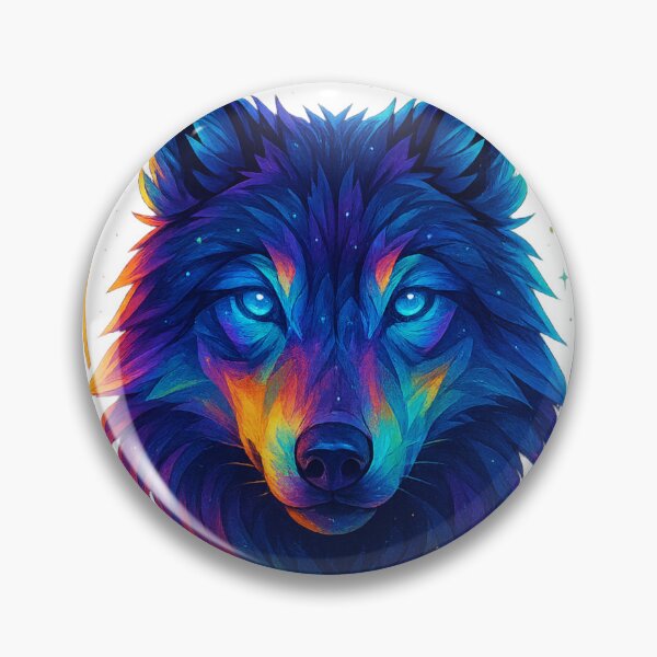 Item preview, Neon Cosmic Wolf | Vibrant Galaxy Glow Animal Art | Psychedelic Wolf Head designed and sold by GoldenDreamGallery.