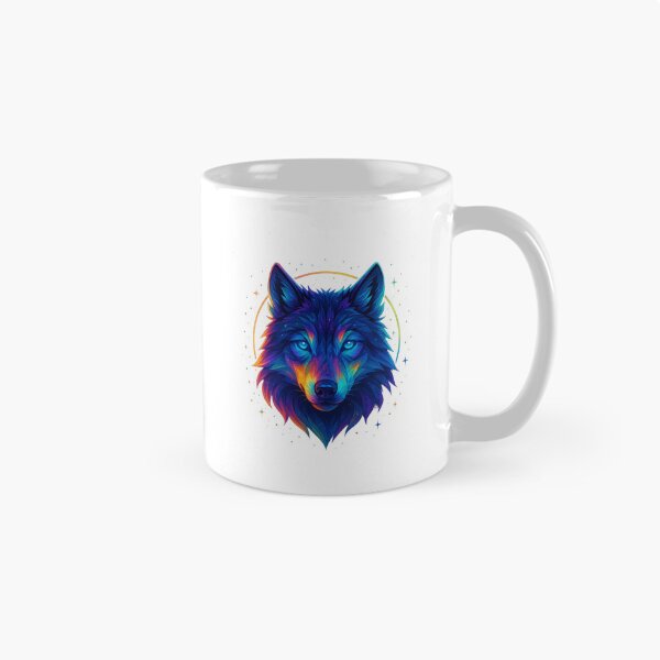 Item preview, Neon Cosmic Wolf | Vibrant Galaxy Glow Animal Art | Psychedelic Wolf Head designed and sold by GoldenDreamGallery.