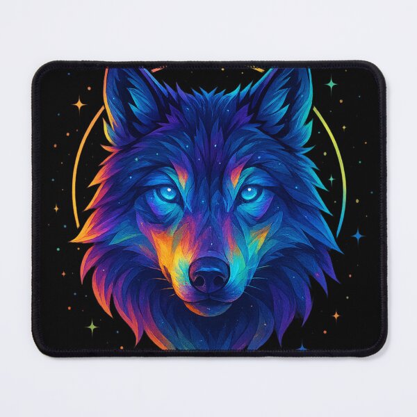 Item preview, Neon Cosmic Wolf | Vibrant Galaxy Glow Animal Art | Psychedelic Wolf Head designed and sold by GoldenDreamGallery.