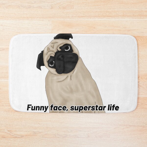 Item preview, Pug – “Funny Face, Superstar Life” – Cute & Funny Dog Semirealistic Design designed and sold by Crack-in-Colors.