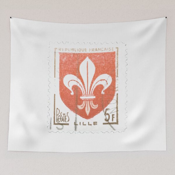 Item preview, Vintage French Fleur Shield Postage Stamp designed and sold by red-amber65.