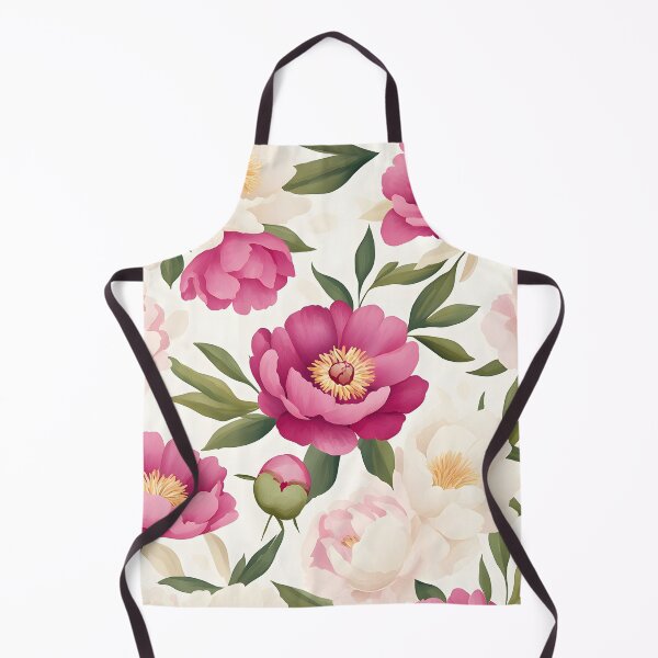 Item preview, The image showcases a seamless pattern of stylized pink and white peonies, interspersed with green leaves, set against a soft, slightly textured white background, creating a vibrant floral design. . designed and sold by rujlaphusstudio.