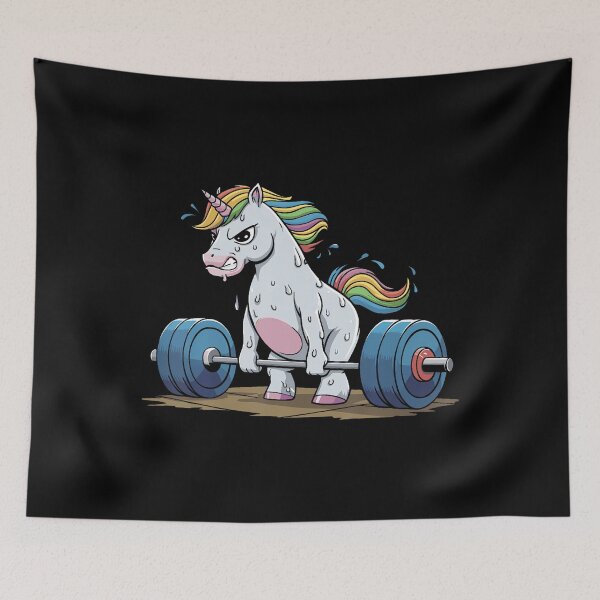 Item preview, Funny Unicorn Weightlifting Deadlift Fitness Gym Barbell designed and sold by MyraLorri.