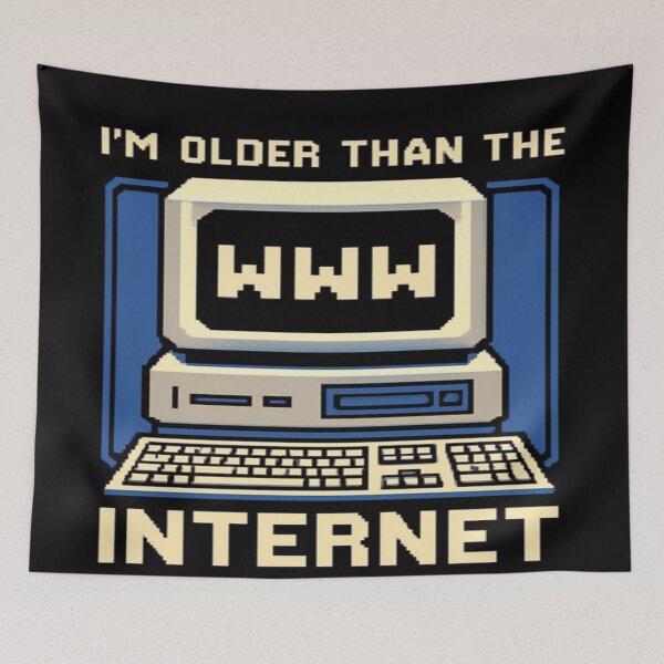 Item preview, I’m Older Than the Internet – Retro Computer Graphic with WWW Pixel Art designed and sold by Bright Nest Studio.