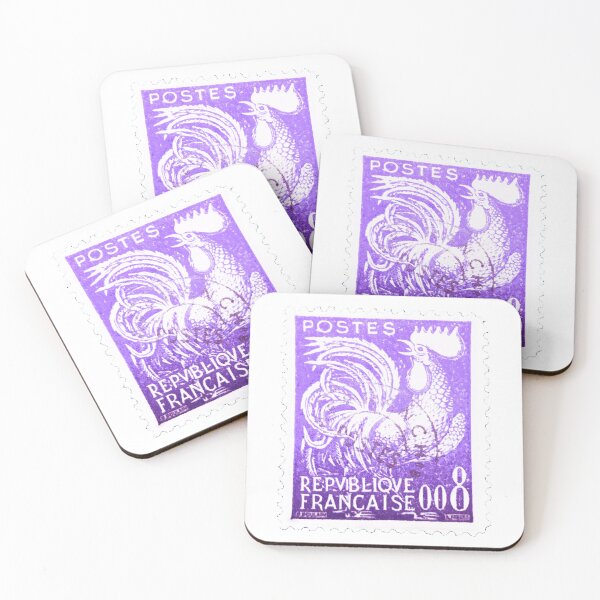 Item preview, Vintage Cockerel France Purple Postage Stamp designed and sold by red-amber65.