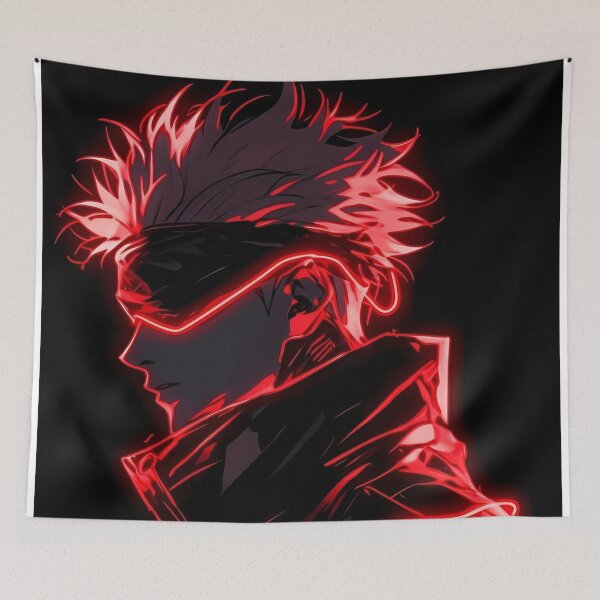 Item preview, Crimson Neon Shadow – Glowing Cyber Samurai Silhouette designed and sold by Dyan4.