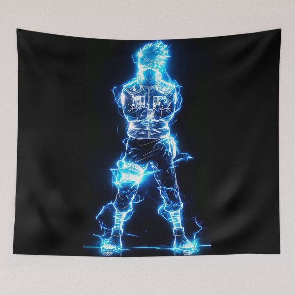 Item preview, Electric Ninja Warrior – Blue Lightning Silhouette Art” designed and sold by Dyan4.