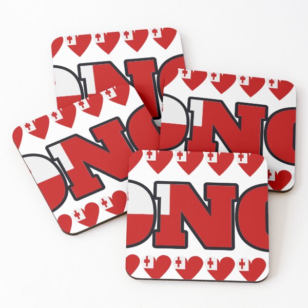 Item preview, Tonga Flag Letters And Hearts designed and sold by TheIconSmith.