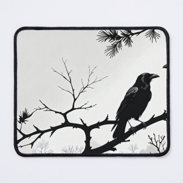 Item preview, Gothic Raven Silhouette – Minimal Black Crow Illustration designed and sold by Visualynx.
