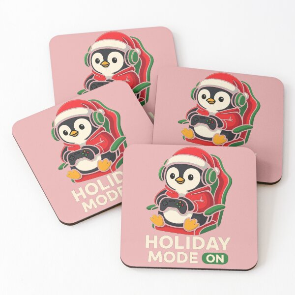 Item preview, Holiday Mode ON Gaming Penguin Christmas Cute Gamer T-Shirt designed and sold by KDesignCrafts.