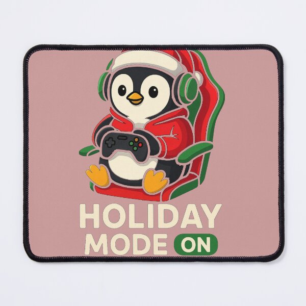 Item preview, Holiday Mode ON Gaming Penguin Christmas Cute Gamer T-Shirt designed and sold by KDesignCrafts.