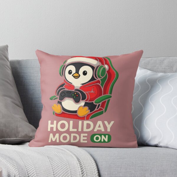Item preview, Holiday Mode ON Gaming Penguin Christmas Cute Gamer T-Shirt designed and sold by KDesignCrafts.