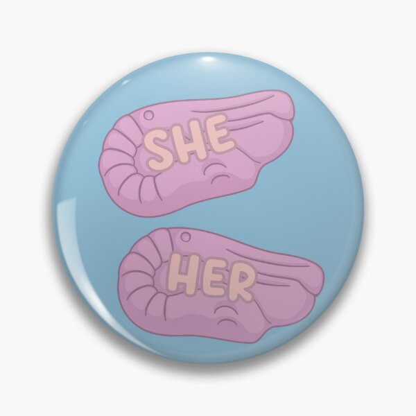 Item preview, Foam Shrimps She/Her Pronouns designed and sold by MoonMint.