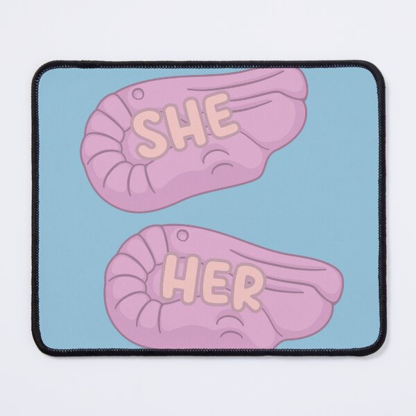Item preview, Foam Shrimps She/Her Pronouns designed and sold by MoonMint.