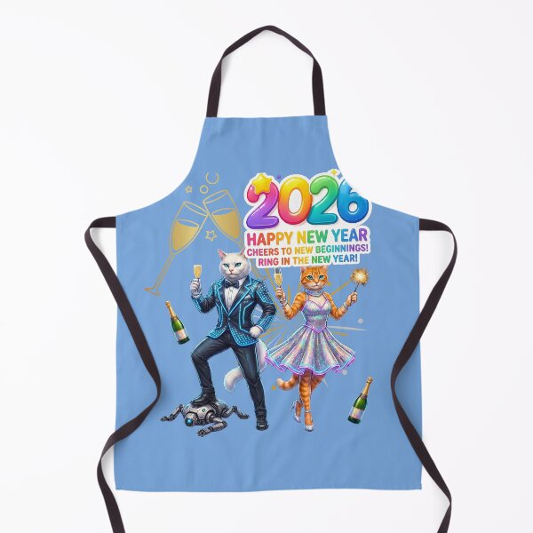 Item preview, Neon Gala Cat Couple 2026 | Futuristic Happy New Year Celebration designed and sold by E-SarnEdge.