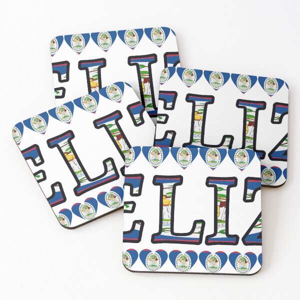 Item preview, Belize Flag Letters And Hearts designed and sold by TheIconSmith.