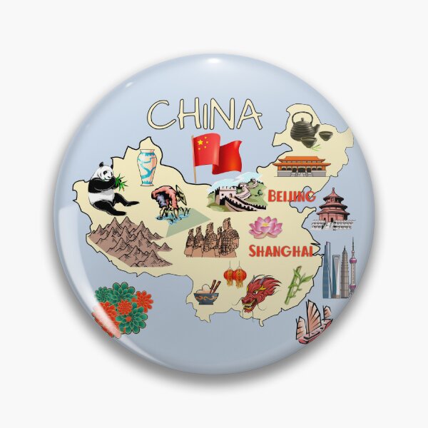 Item preview, China Map Collage: Great Wall, Panda, Dragon & Travel Icons designed and sold by mashmosh.