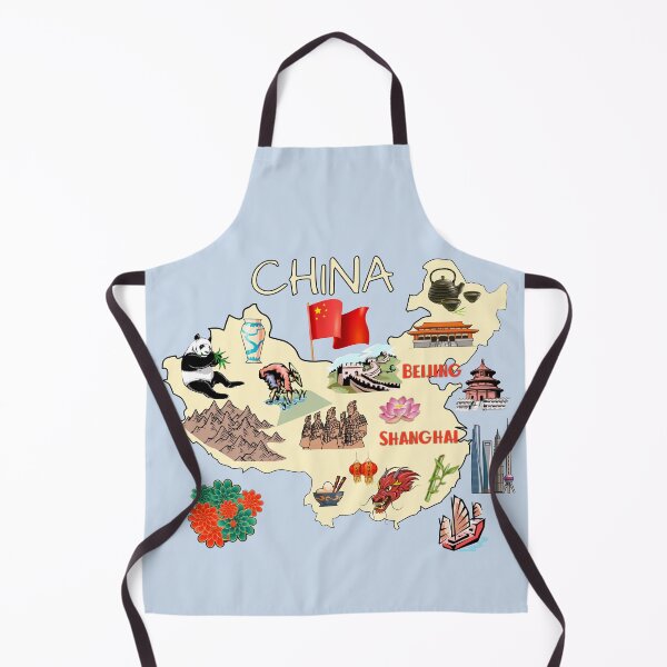 Item preview, China Map Collage: Great Wall, Panda, Dragon & Travel Icons designed and sold by mashmosh.