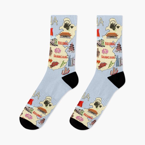 Item preview, China Map Collage: Great Wall, Panda, Dragon & Travel Icons designed and sold by mashmosh.