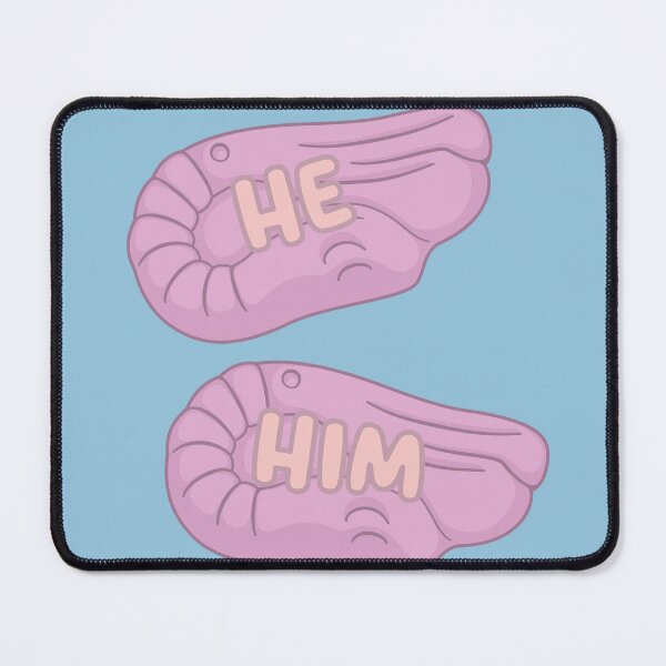 Item preview, Foam Shrimp He/Him Pronouns designed and sold by MoonMint.