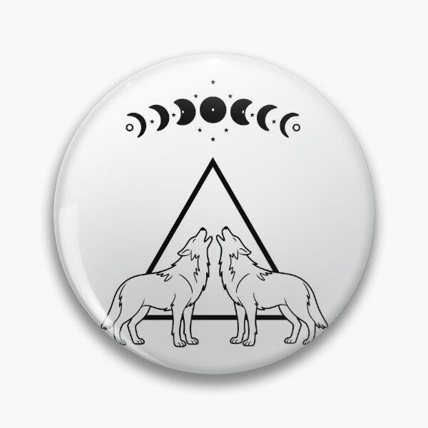Item preview, Twin Wolves with Moon Phases designed and sold by CosmicCutouts.
