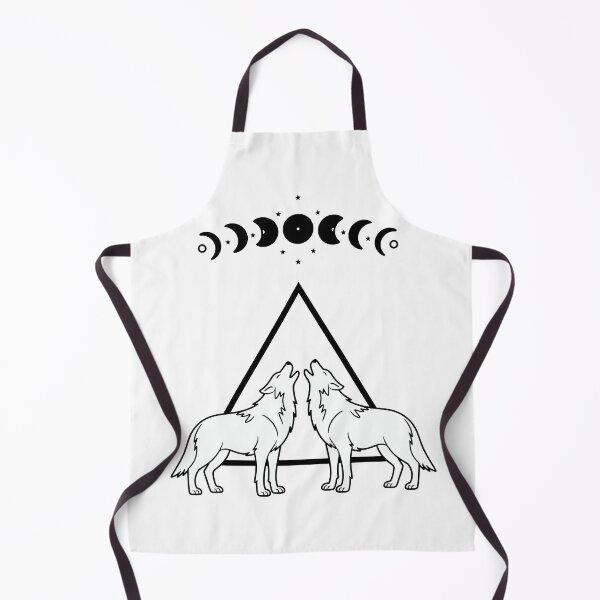 Item preview, Twin Wolves with Moon Phases designed and sold by CosmicCutouts.