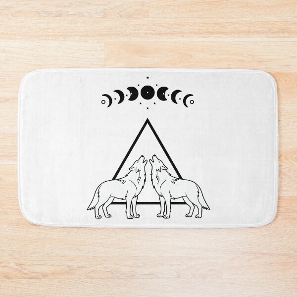 Item preview, Twin Wolves with Moon Phases designed and sold by CosmicCutouts.