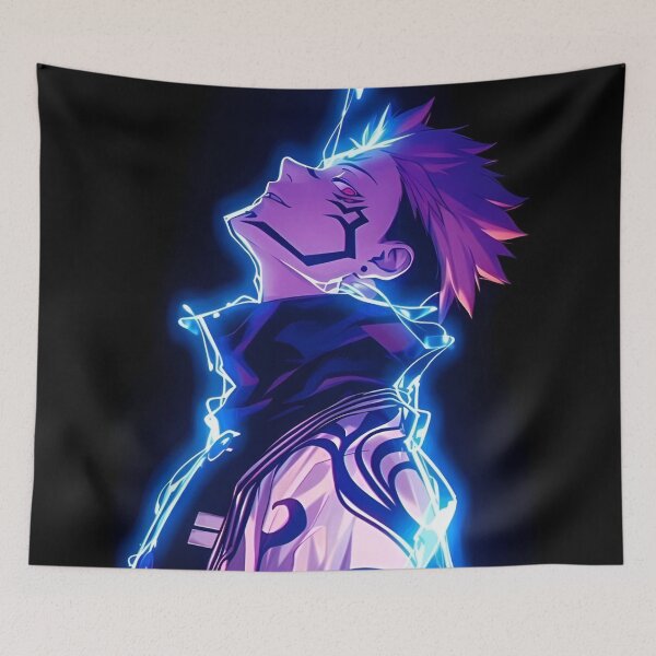 Item preview, Neon Cursed Energy Warrior – Electric Aura Anime Art designed and sold by Dyan4.
