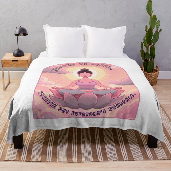Item preview, Breathe In Peace – Pop Cartoon Meditation Portrait on Floating Lotus (Pastel Aesthetic) designed and sold by CosmicNook1.