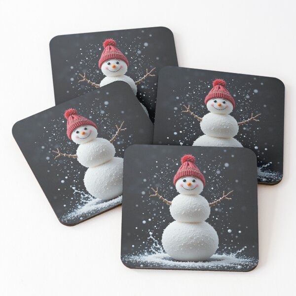 Item preview, Playful Snowman with Red Hat – Festive Winter Holiday Illustration designed and sold by PixelVibe782.