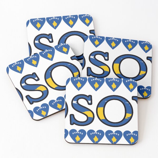 Item preview, Kosovo Flag Letters And Hearts designed and sold by TheIconSmith.
