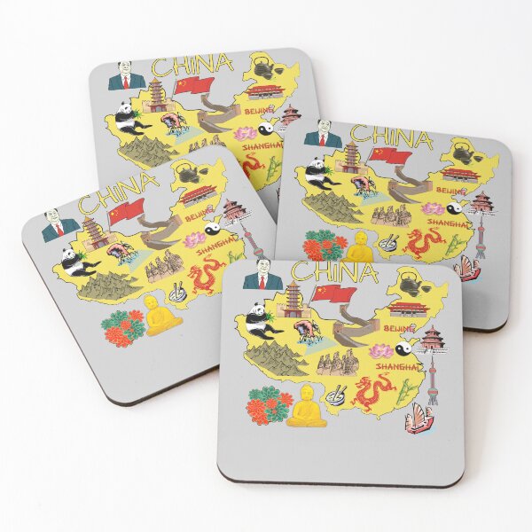 Item preview, Illustrated China Travel Map | Panda, Dragon & Terracotta Army designed and sold by mashmosh.