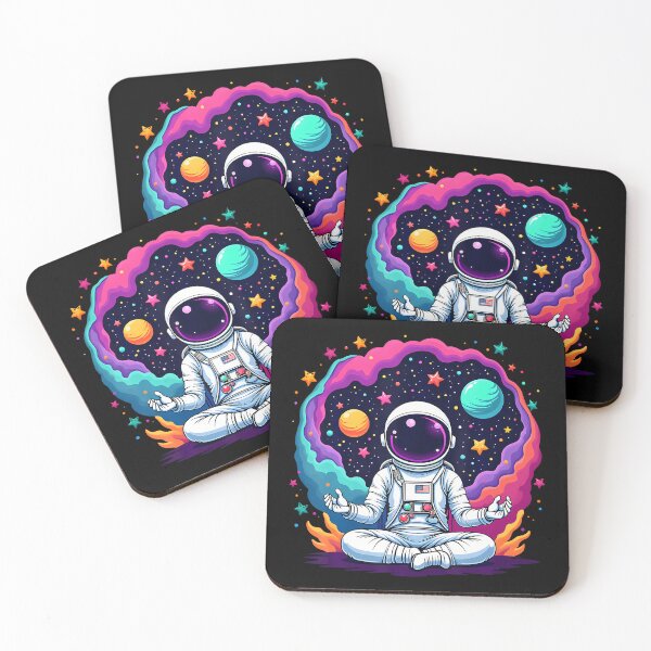 Item preview, Funny Astronaut Yoga Meditation Planets Science Space designed and sold by JeneMindy.