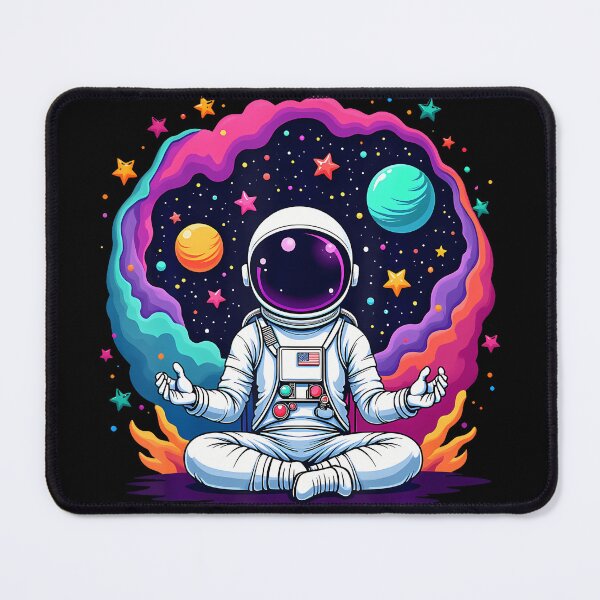 Item preview, Funny Astronaut Yoga Meditation Planets Science Space designed and sold by JeneMindy.