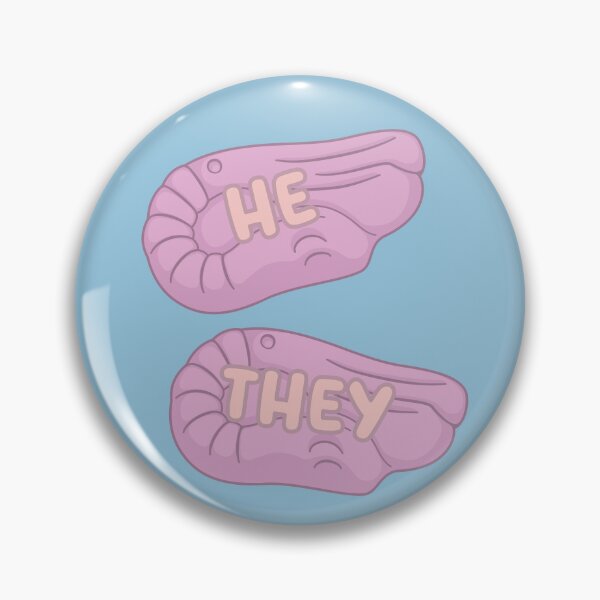 Item preview, Foam Shrimps He/They Pronouns designed and sold by MoonMint.