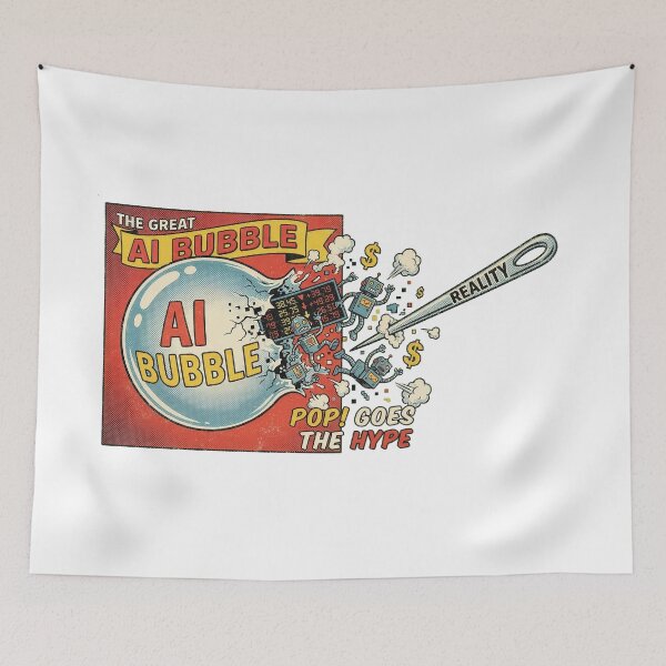 Item preview, The Great AI Bubble - Vintage Tech Satire designed and sold by NetrunnerZero.