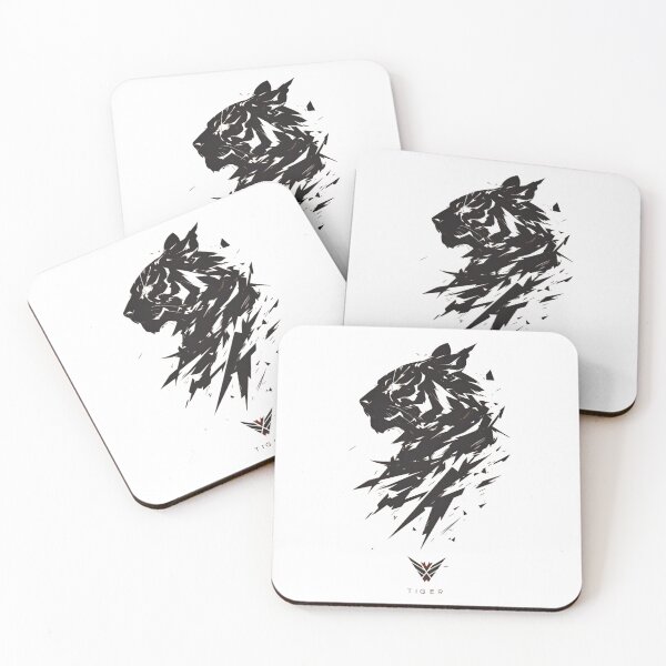 Item preview, Shattered Tiger Silhouette – Minimalist Dark Wildlife Art designed and sold by Dyan4.