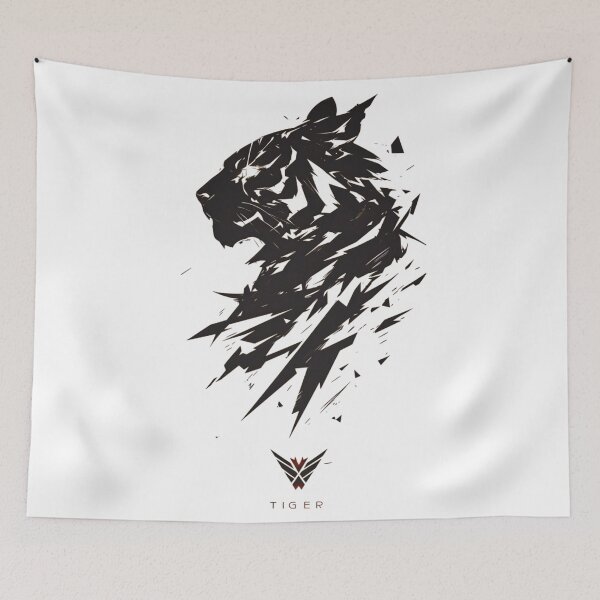 Item preview, Shattered Tiger Silhouette – Minimalist Dark Wildlife Art designed and sold by Dyan4.