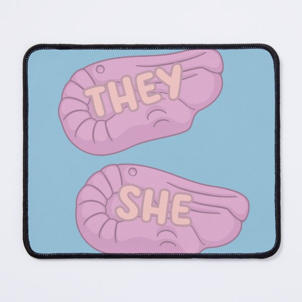 Item preview, Foam Shrimps They/She Pronouns designed and sold by MoonMint.