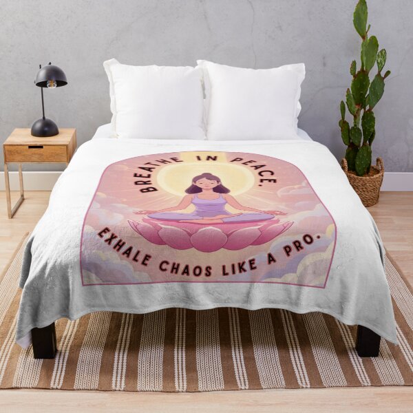 Item preview, Breathe In Peace ver 1– Pop Cartoon Meditation Portrait on Floating Lotus (Pastel Aesthetic) designed and sold by CosmicNook1.