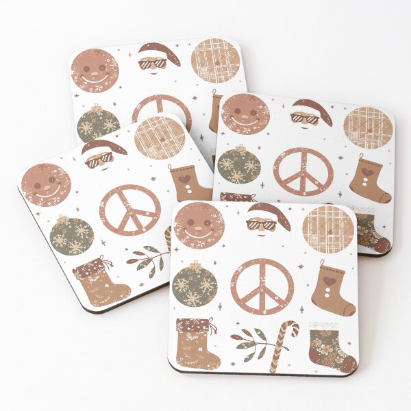 Item preview, Retro Boho Christmas Collage Peace and Cheer designed and sold by Yuan Wen.