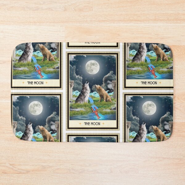Item preview, The Moon Tarot Card (XVIII) – Surreal Mystical Digital Collage designed and sold by GlauciaSouEu.