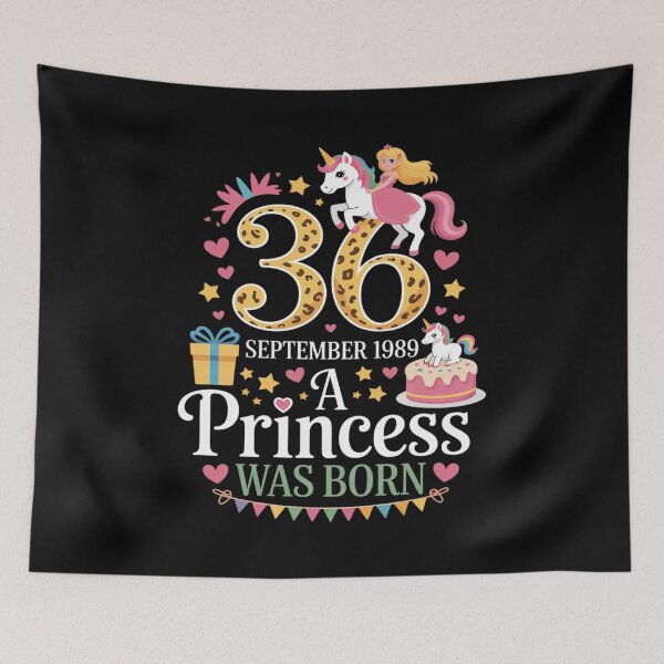 Item preview, Unicorn Girl 36 Years Old September 1989 A Princess Was Born designed and sold by ryukaizox1.