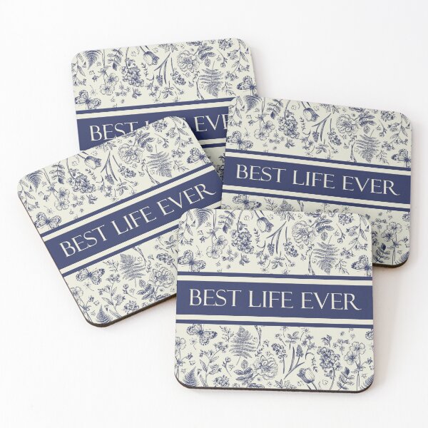 Item preview, Best Life Ever (Blue Floral) designed and sold by Paper Bee Gift Shop.