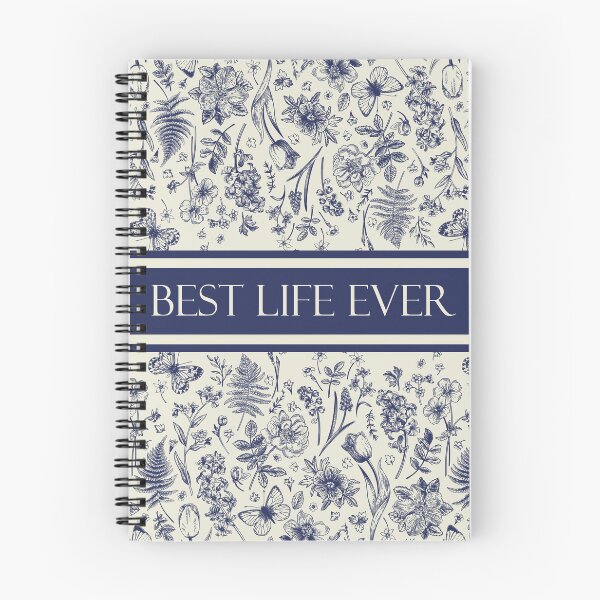 Item preview, Best Life Ever (Blue Floral) designed and sold by Paper Bee Gift Shop.