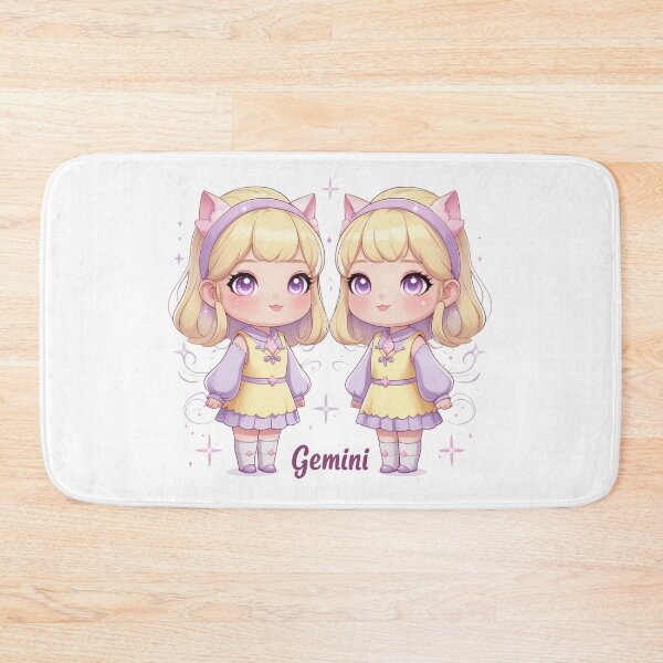 Item preview, Kawaii Gemini Twins Cute Zodiac Sign Illustration designed and sold by LaurannaDesign.