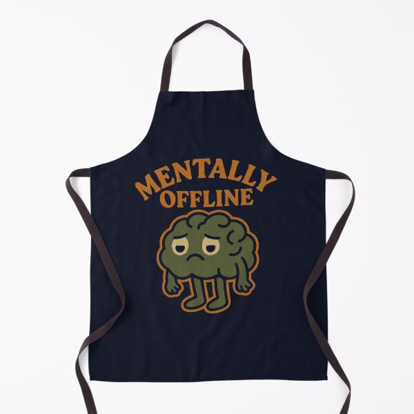 Item preview, Mentally Offline – Retro Cartoon Brain Vintage Funny Design designed and sold by johnExpress02.