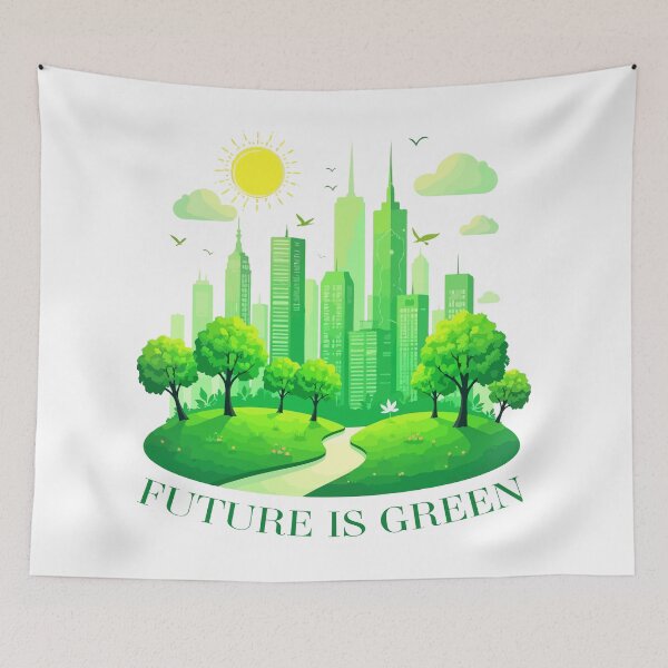 Item preview, Future Is Green – Sustainable City Illustration  Eco-Friendly Urban Design designed and sold by Design-Pro-21.