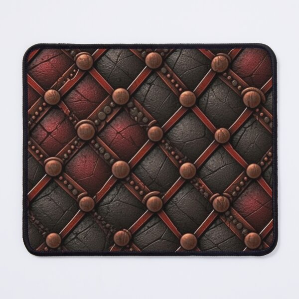Item preview, Gothic Faux Leather Design — Red and Black Quilted Lattice with Rivets designed and sold by EclecticArts.
