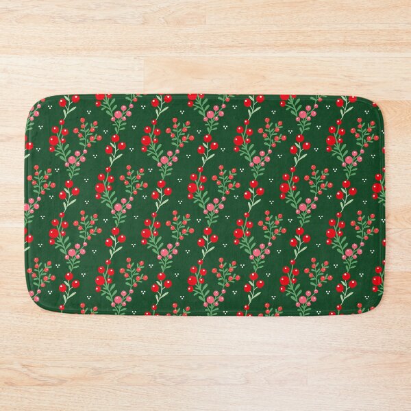 Item preview, Christmas festive winter red pink berries holiday green designed and sold by Nicola-Rowe.
